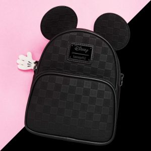 Mickey Mouse Checkered Texture Convertible Mini Backpack & Crossbody Bag